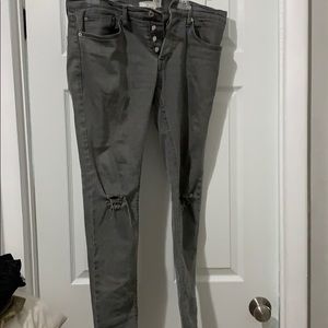 Topman Skinny Stretch Ripped Jeans